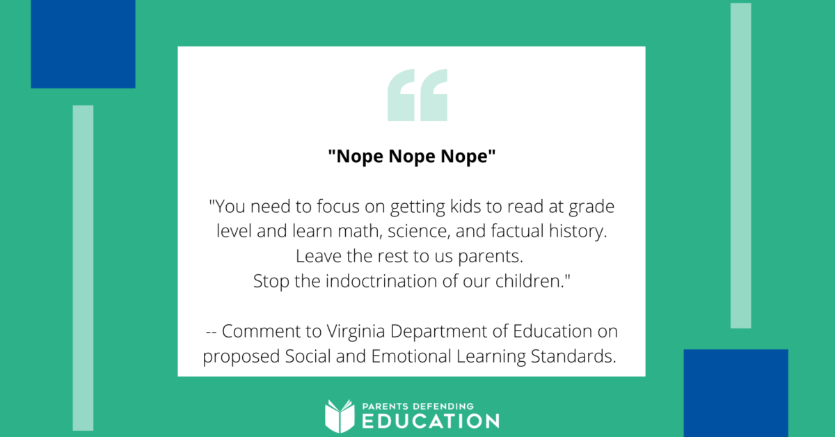 Virginia Considers New Social and Emotional Learning (SEL) Standards for K-12 Students that Will Indoctrinate with Critical Race Theory - Parents Defending Education