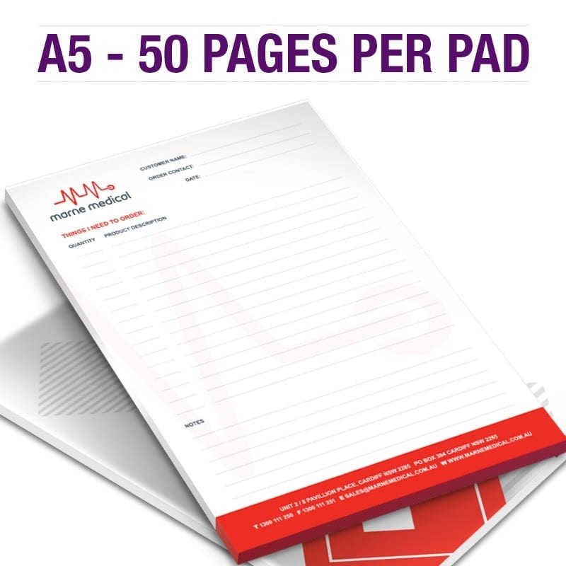 A5 50 page Full Colour Custom Printed Notepad Business Stationary