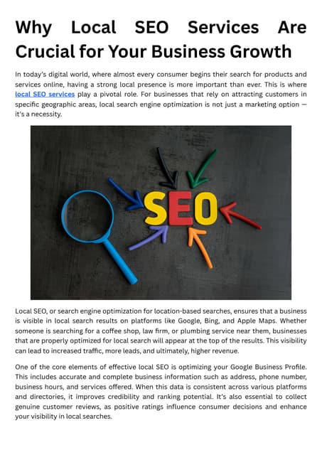 Why Local SEO Services Are Crucial for Your Business Growth | PDF