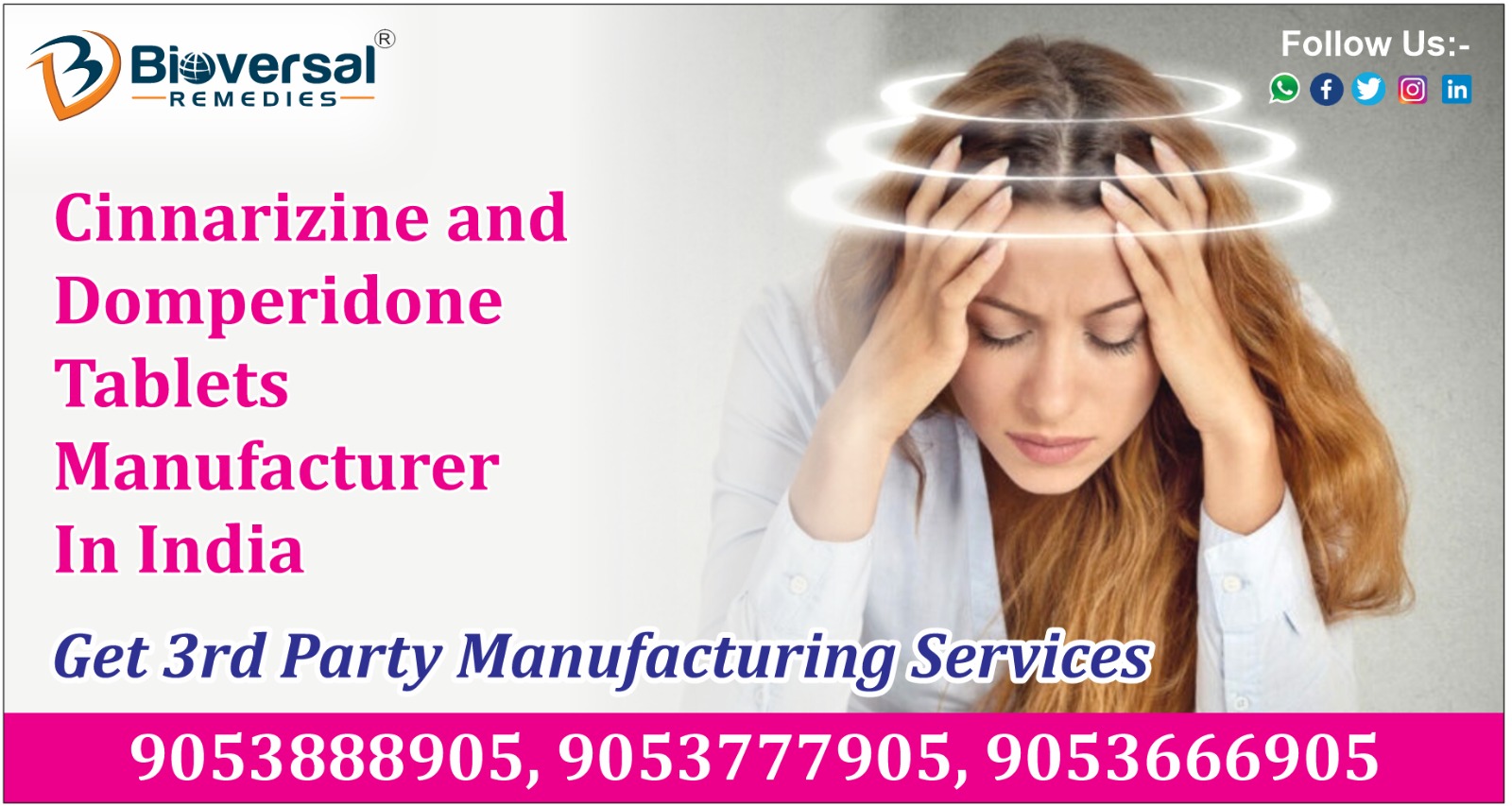 Cinnarizine and Domperidone Tablets Manufacturer in India