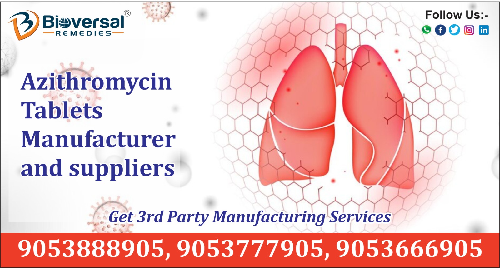 Azithromycin Tablets Manufacturer and Suppliers - Bioversal Remedies