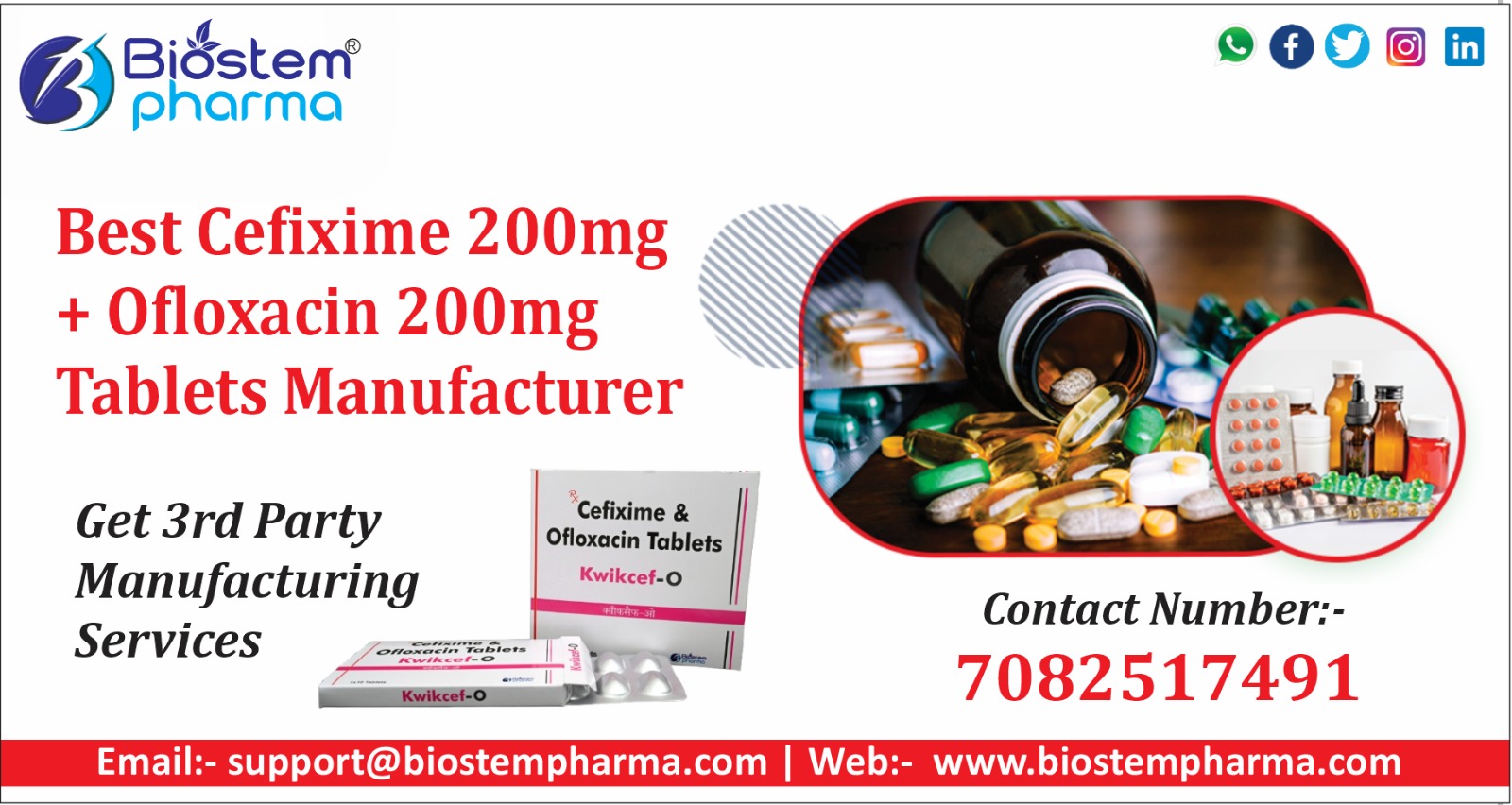 Best Cefixime 200mg + Ofloxacin 200mg tablets Manufacturer