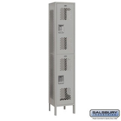 Salsbury 15" Wide Double Tier Vented Metal Locker - 1 Wide - 6 Feet High - 15 Inches Deep Profile Picture