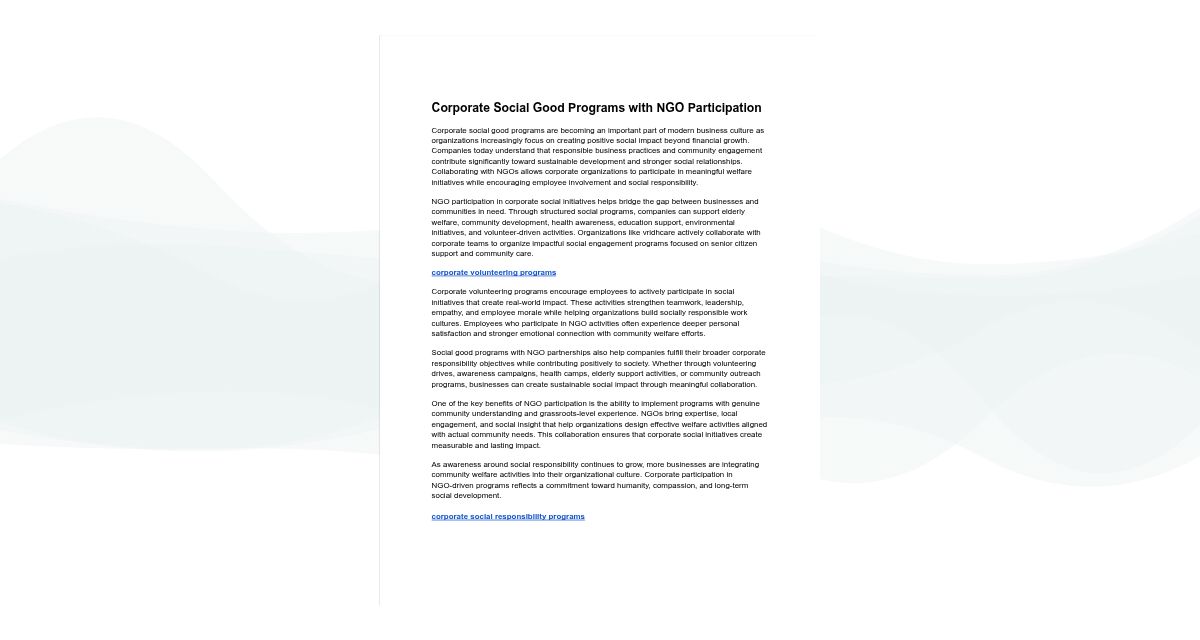 Vridhcare Corporate : simplebooklet.com