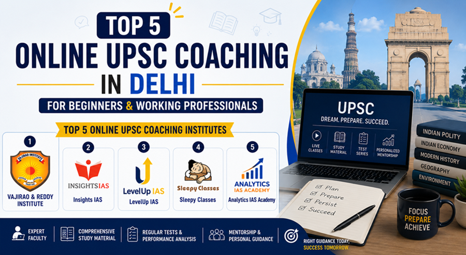 Top 5 Online UPSC Coaching in Delhi for Beginners (2026 Updated)